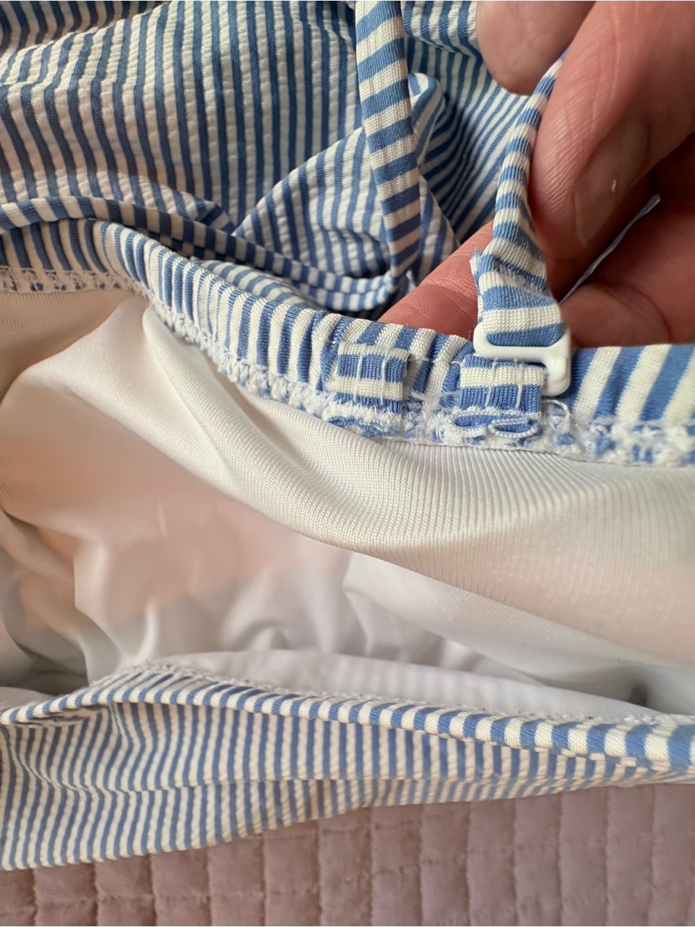 J. Crew White and Blue Striped One-Piece Swimsuit - Picture 8 of 9